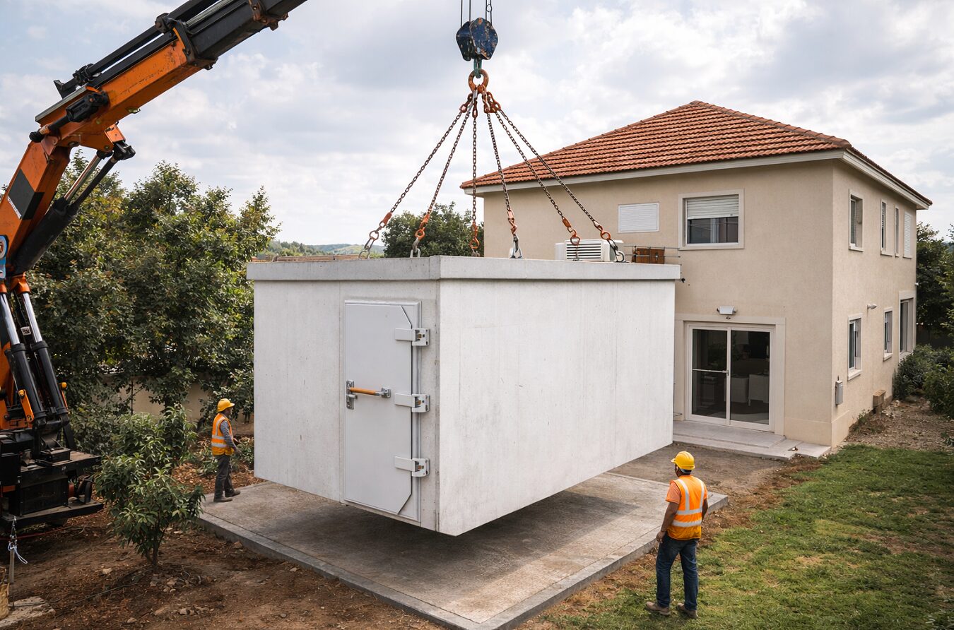 התקנת ממד נייד בחצר פרטית - תמונה להמחשה