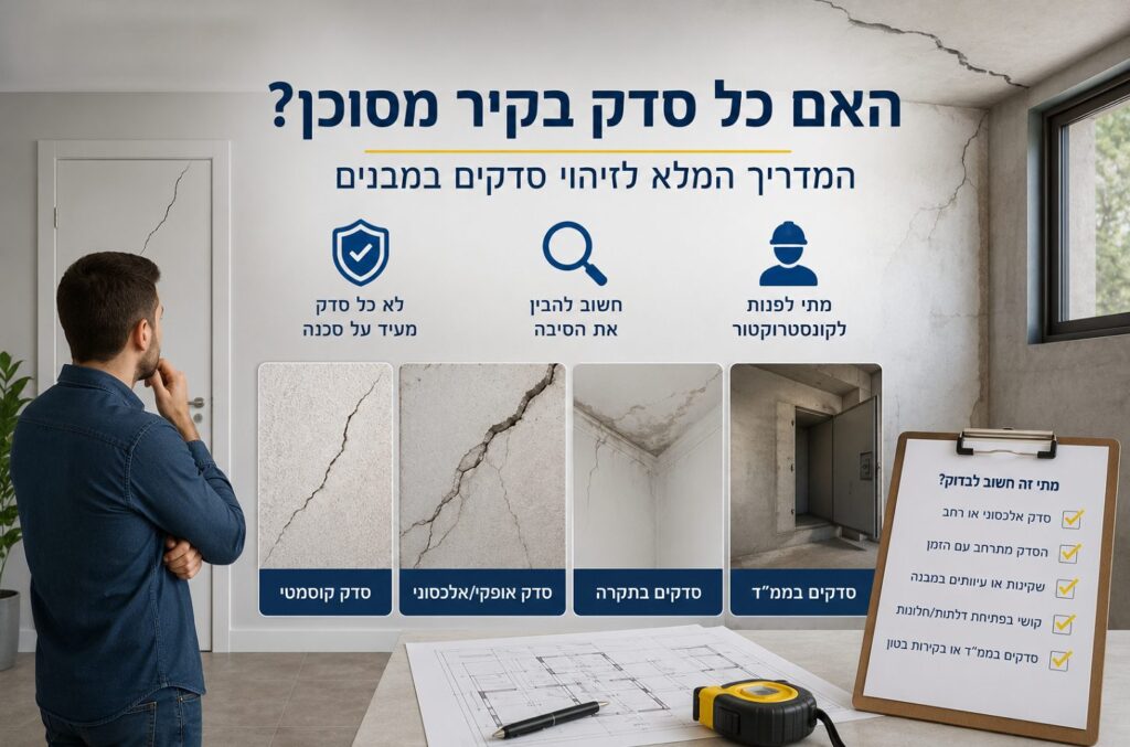 האם כל סדק בקיר מסוכן - המדריך המלא לזיהוי סדקים במבנים - ב.ר.נ הנדסה