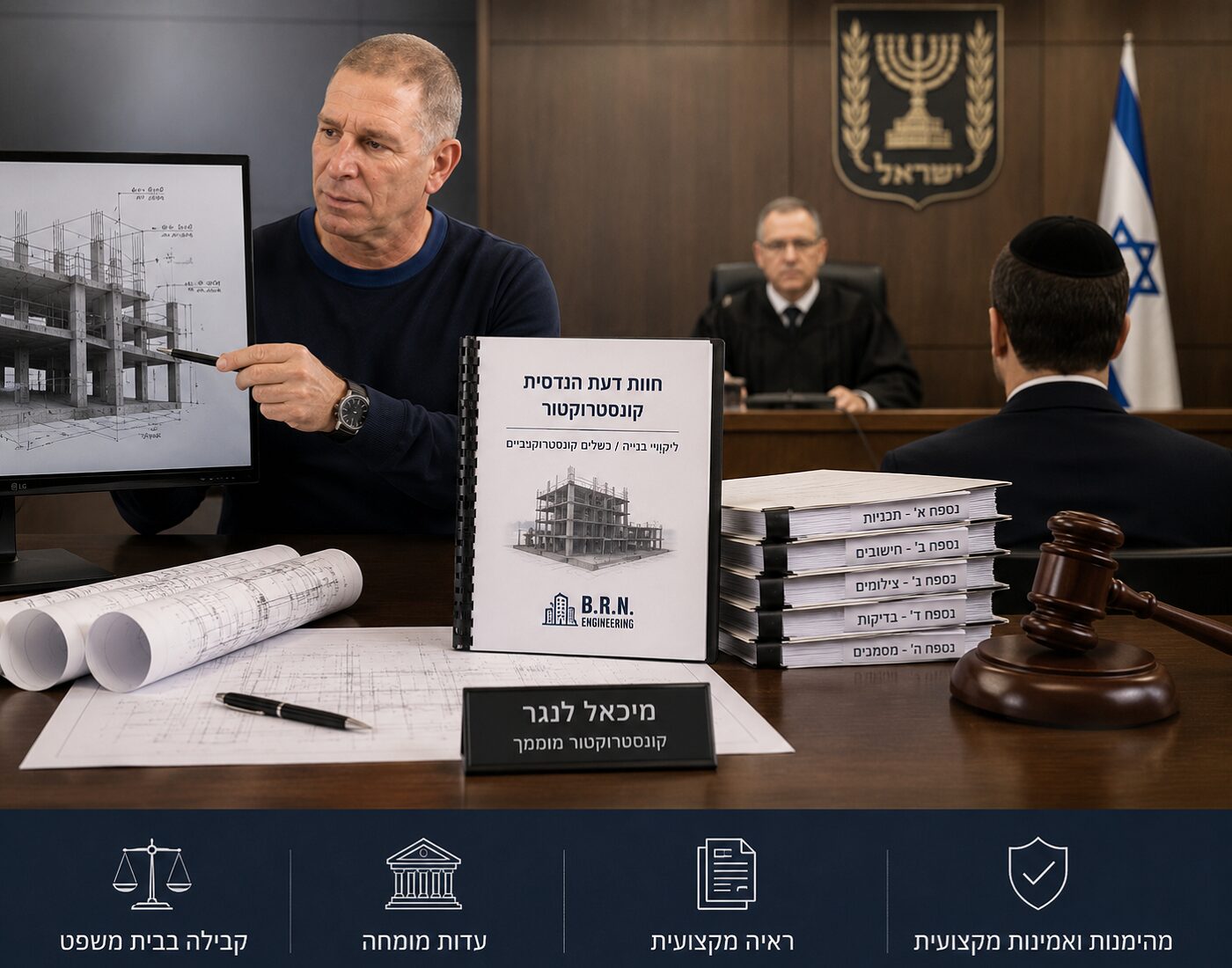 חוות דעת של קונסטרוקטור קבילה בבית משפט - מיכאל לנגר - ברנ הנדסה
